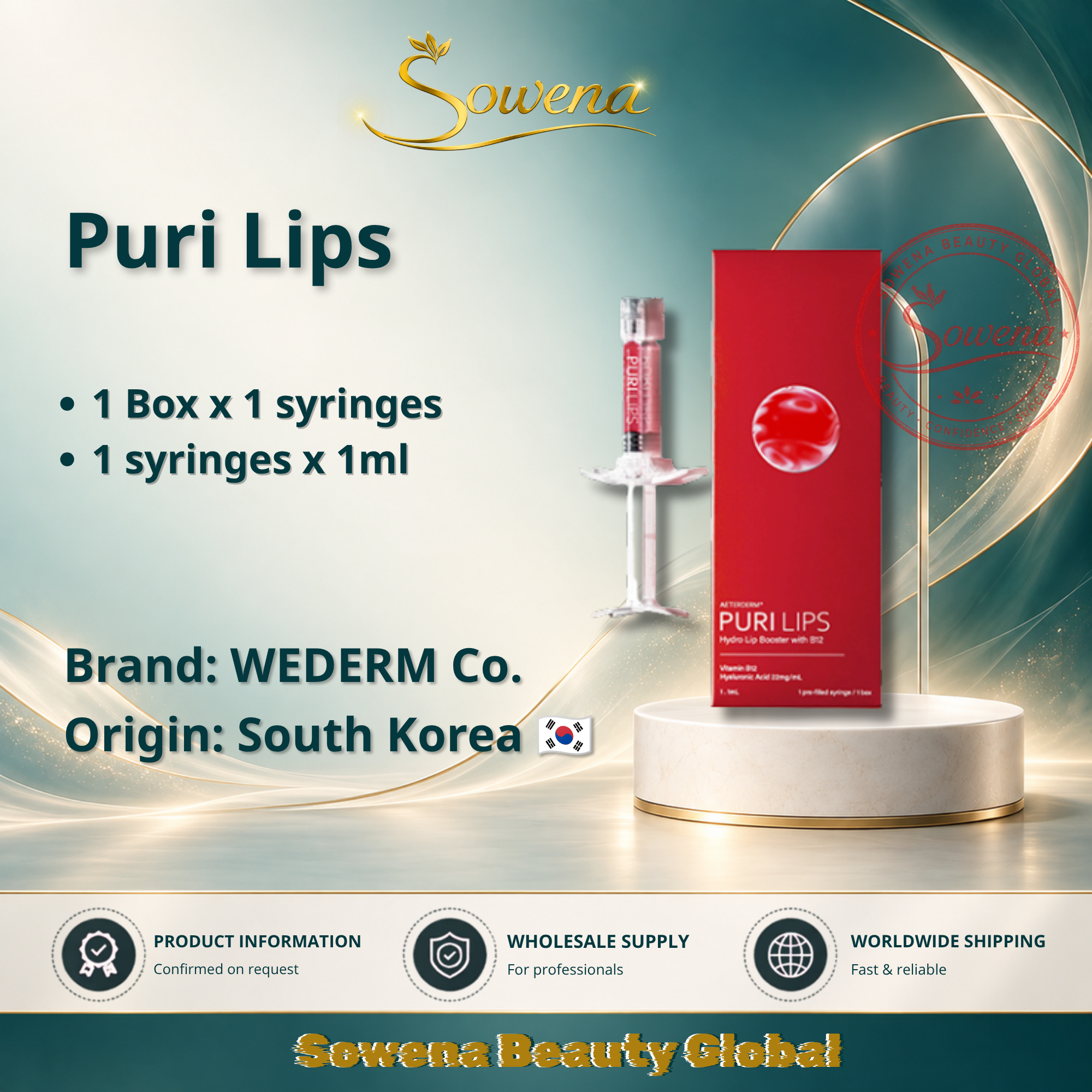 Puri Lips product visual designed by Sowena Beauty